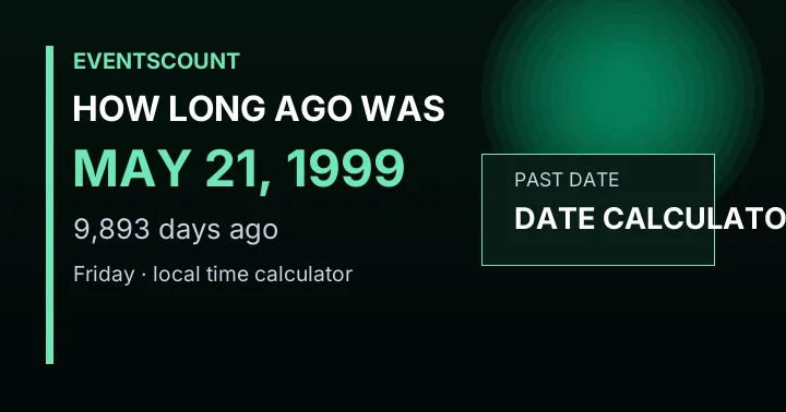 How Long Ago Was May 21, 1999?