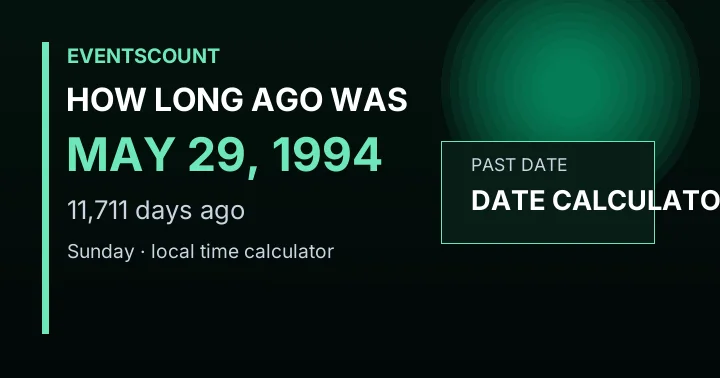 How Long Ago Was May 29, 1994?