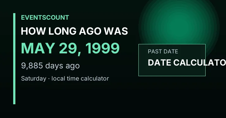 How Long Ago Was May 29, 1999?