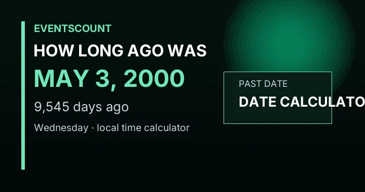How Long Ago Was May 3, 2000?