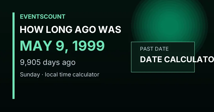 How Long Ago Was May 9, 1999?