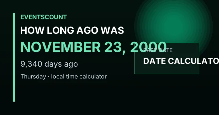 How Long Ago Was November 23, 2000?