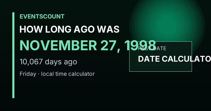 How Long Ago Was November 27, 1998?