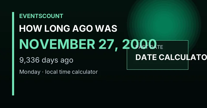How Long Ago Was November 27, 2000?