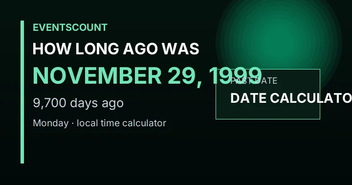 How Long Ago Was November 29, 1999?