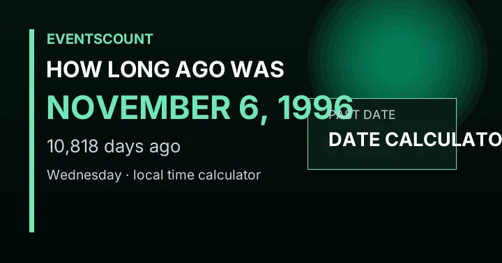 How Long Ago Was November 6, 1996?