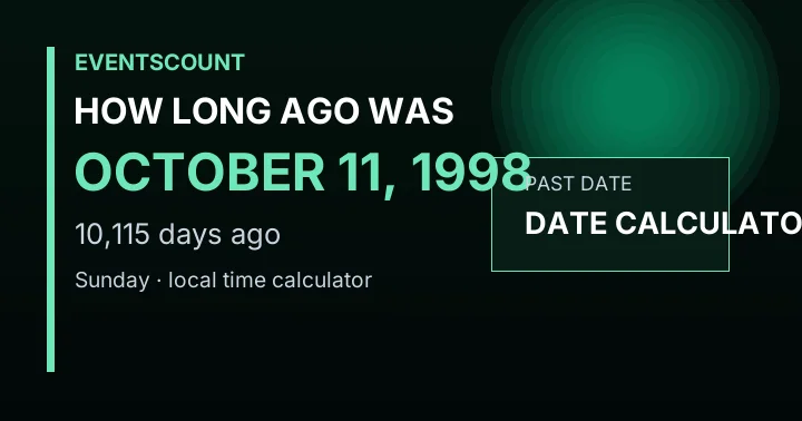 How Long Ago Was October 11, 1998?
