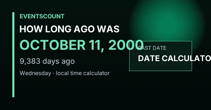 How Long Ago Was October 11, 2000?