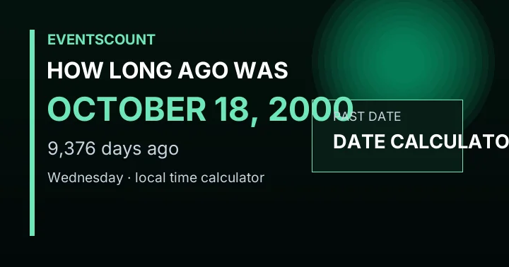 How Long Ago Was October 18, 2000?