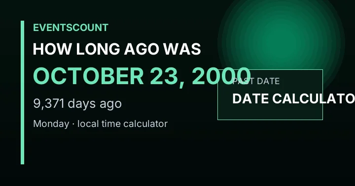 How Long Ago Was October 23, 2000?