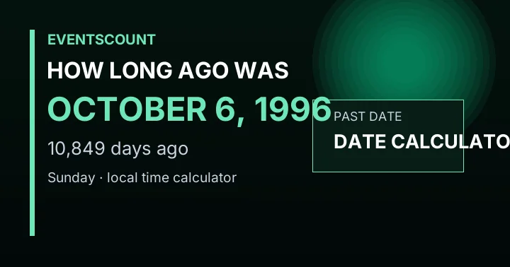 How Long Ago Was October 6, 1996?
