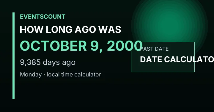 How Long Ago Was October 9, 2000?
