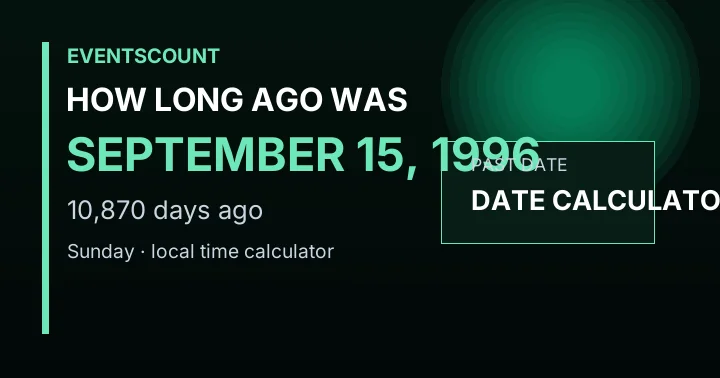 How Long Ago Was September 15, 1996?