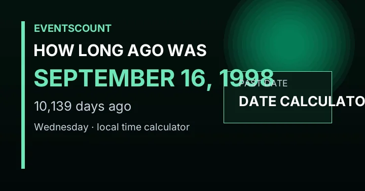 How Long Ago Was September 16, 1998?