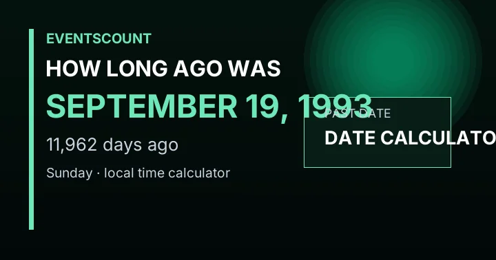 How Long Ago Was September 19, 1993?