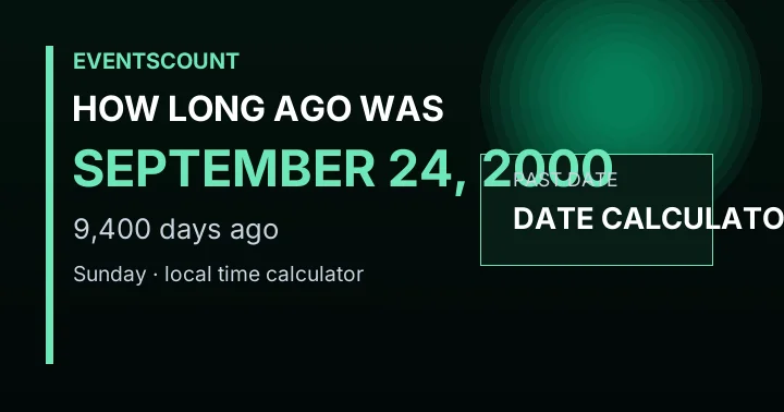 How Long Ago Was September 24, 2000?