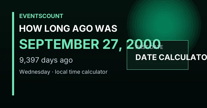 How Long Ago Was September 27, 2000?