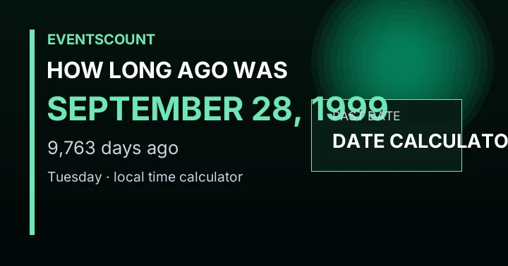 How Long Ago Was September 28, 1999?