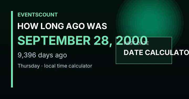 How Long Ago Was September 28, 2000?