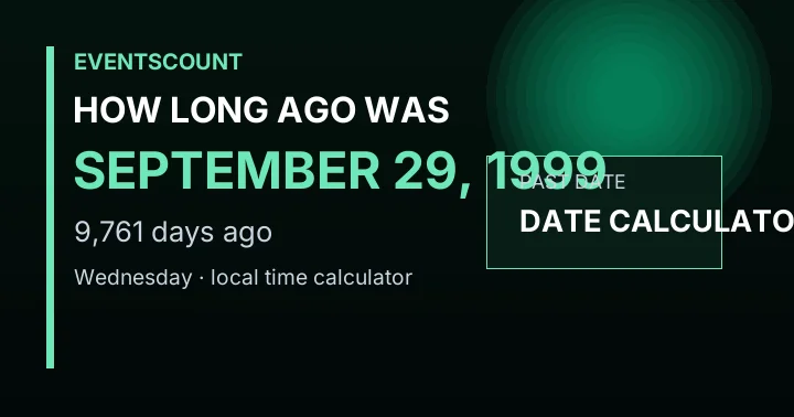 How Long Ago Was September 29, 1999?