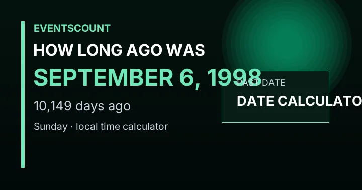 How Long Ago Was September 6, 1998?