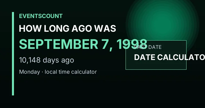 How Long Ago Was September 7, 1998?