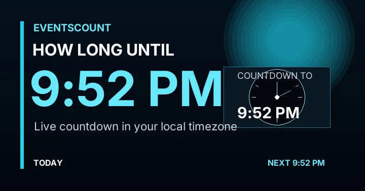 How Long Until 9:52 PM?