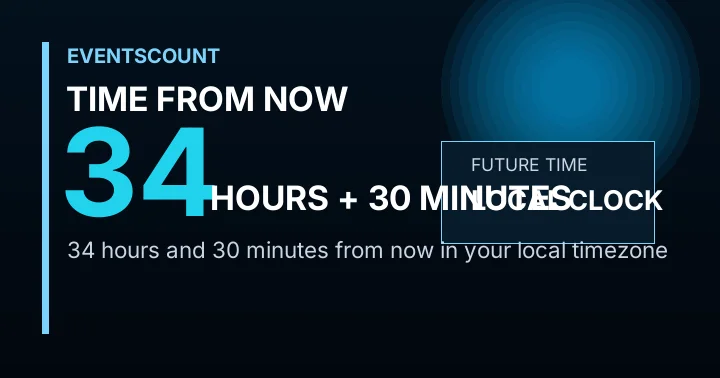 34 Hours 30 Minutes From Now