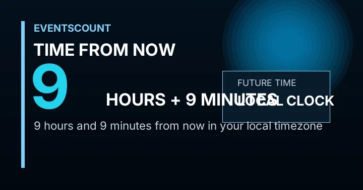 9 Hours 9 Minutes From Now